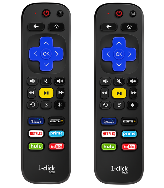 1-clicktech Remote for Roku BOX Players Express Premiere Ultra [2-in-1] and All【Roku TVs】