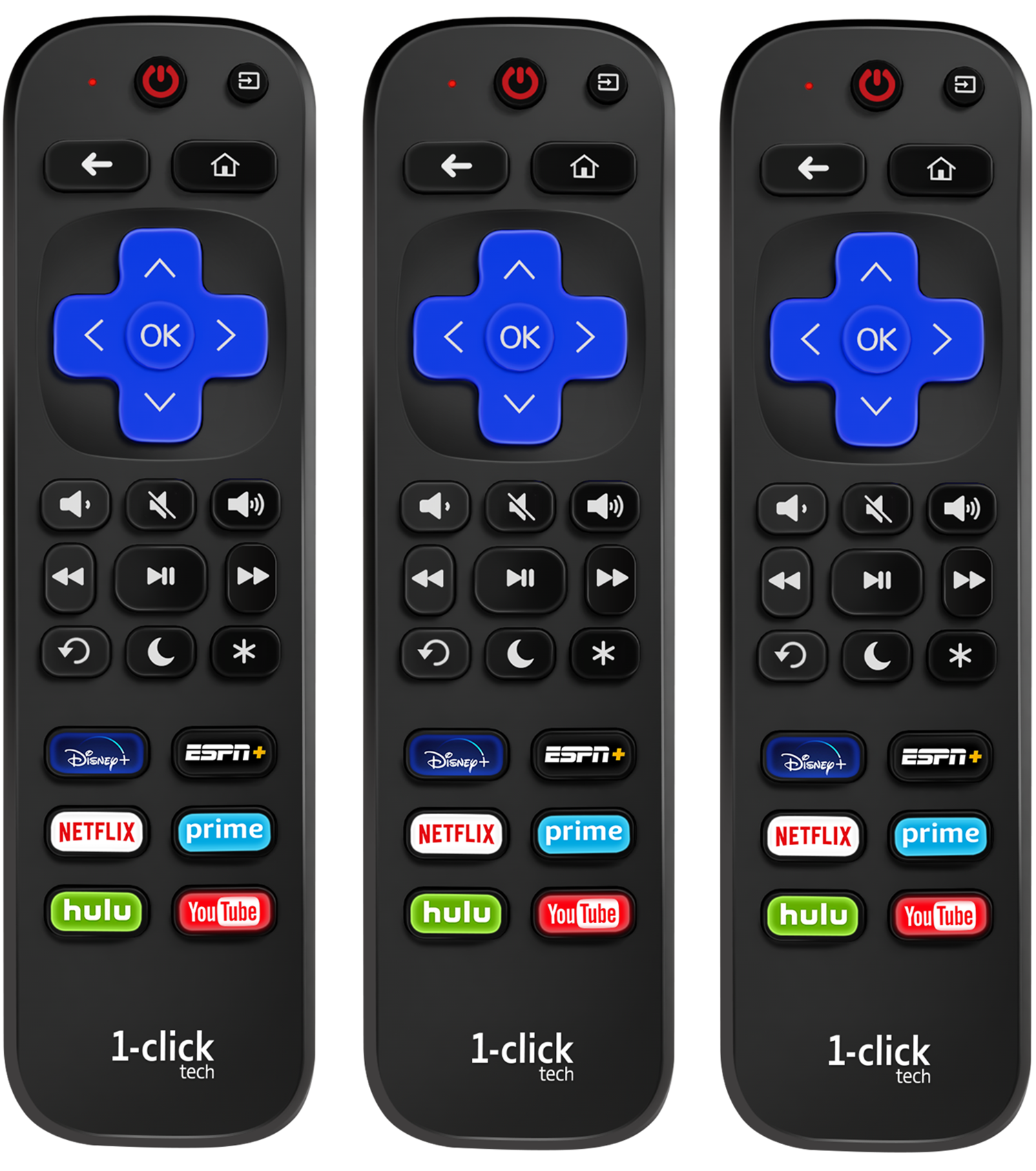  1-clicktech Remote for Roku TV and Roku Box, Compatible for TCL  HISENSE ONN Sharp Hitachi Element Westinghouse Sanyo- RokuTVs, for Roku  Express/4K+/Ultra/Premiere [Not for Roku Stick] : Electronics