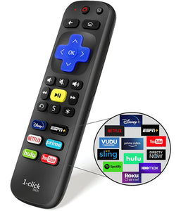 1-clicktech Remote for Roku BOX Players Express Premiere Ultra [2-in-1] and All【Roku TVs】