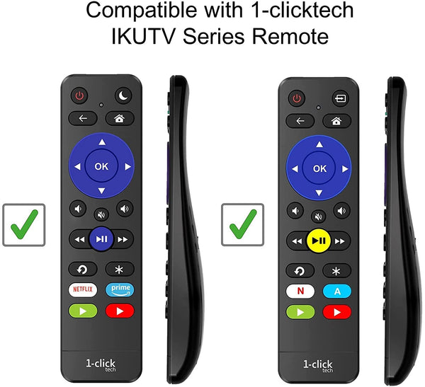 [2 Pack- Only Cases] Silicone Case Compatible with 1-clicktech Remote for Roku (IKUTV Series), Kids-Friendly Anti Slip Proof Silicone Cover, Red and Turquoise【NOT Glow】