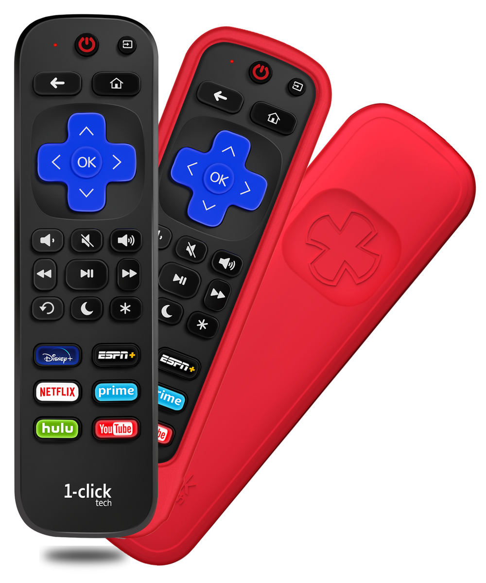 [w/Cover] 1-clicktech Remote for All【Roku TV】and【Roku Box】[NOT for Rok