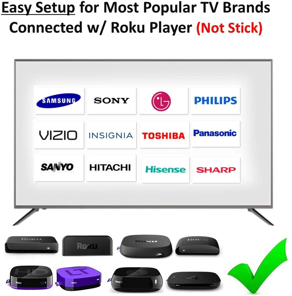  1-clicktech Remote for Roku TV and Roku Box, Compatible for TCL  HISENSE ONN Sharp Hitachi Element Westinghouse Sanyo- RokuTVs, for Roku  Express/4K+/Ultra/Premiere [Not for Roku Stick] : Electronics