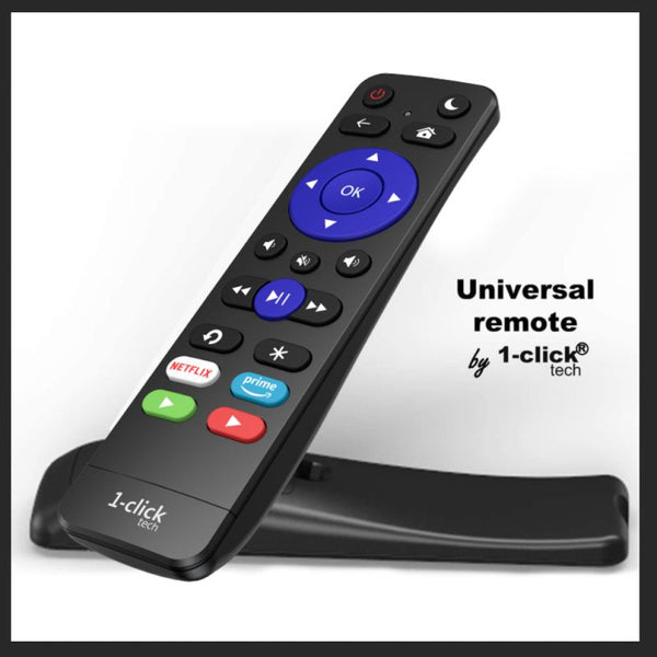 1-clicktech (iKuTV-V7) Remote for All Roku TV Brands and Roku Boxes [NOT for Roku Stick]