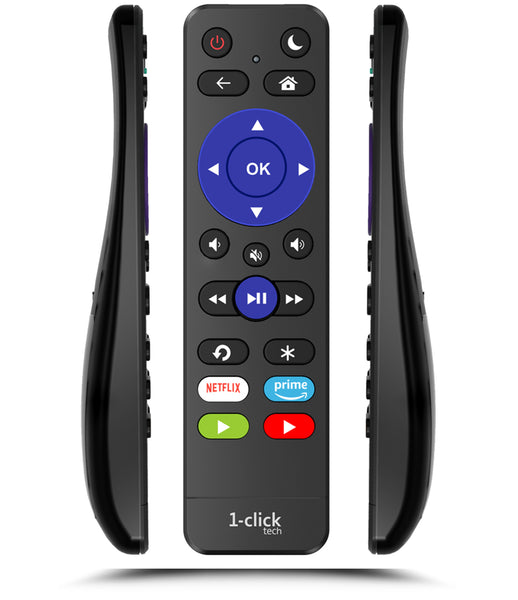 1-clicktech (iKuTV-V7) Remote for All Roku TV Brands and Roku Boxes [NOT for Roku Stick]