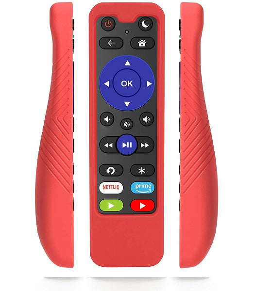 [w/Cover] 1-clicktech (iKuTV-V7) Remote for All Roku TV Brands and Roku Boxes [NOT for Roku Stick]