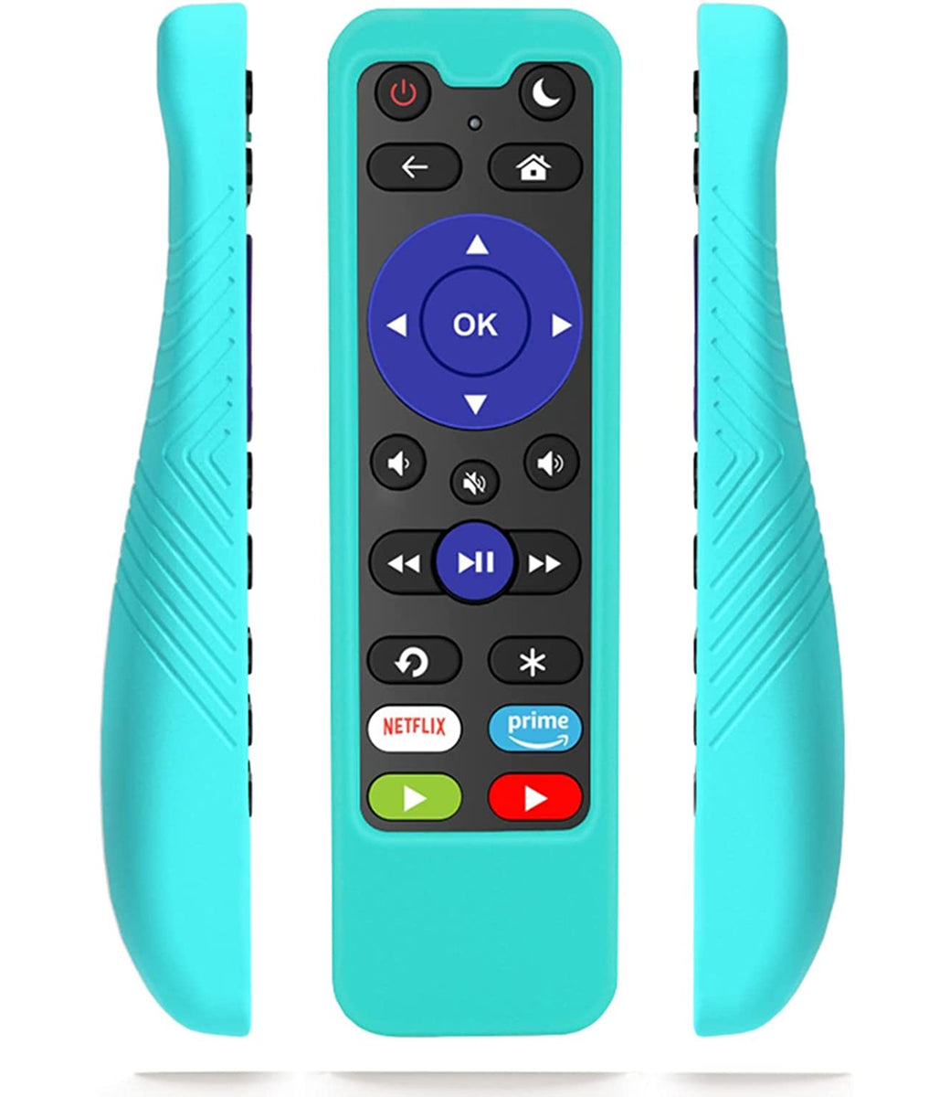 [w/Cover] 1-clicktech (iKuTV-V7) Remote for All Roku TV Brands and Rok